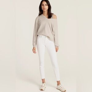 J Crew Women’s Toothpick White Wash Denim Jeans Size 26